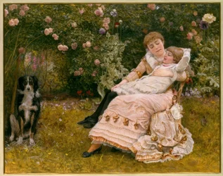E.K.Johnson, Glücklich wie der Tag lang ist / Aquarell, 1881